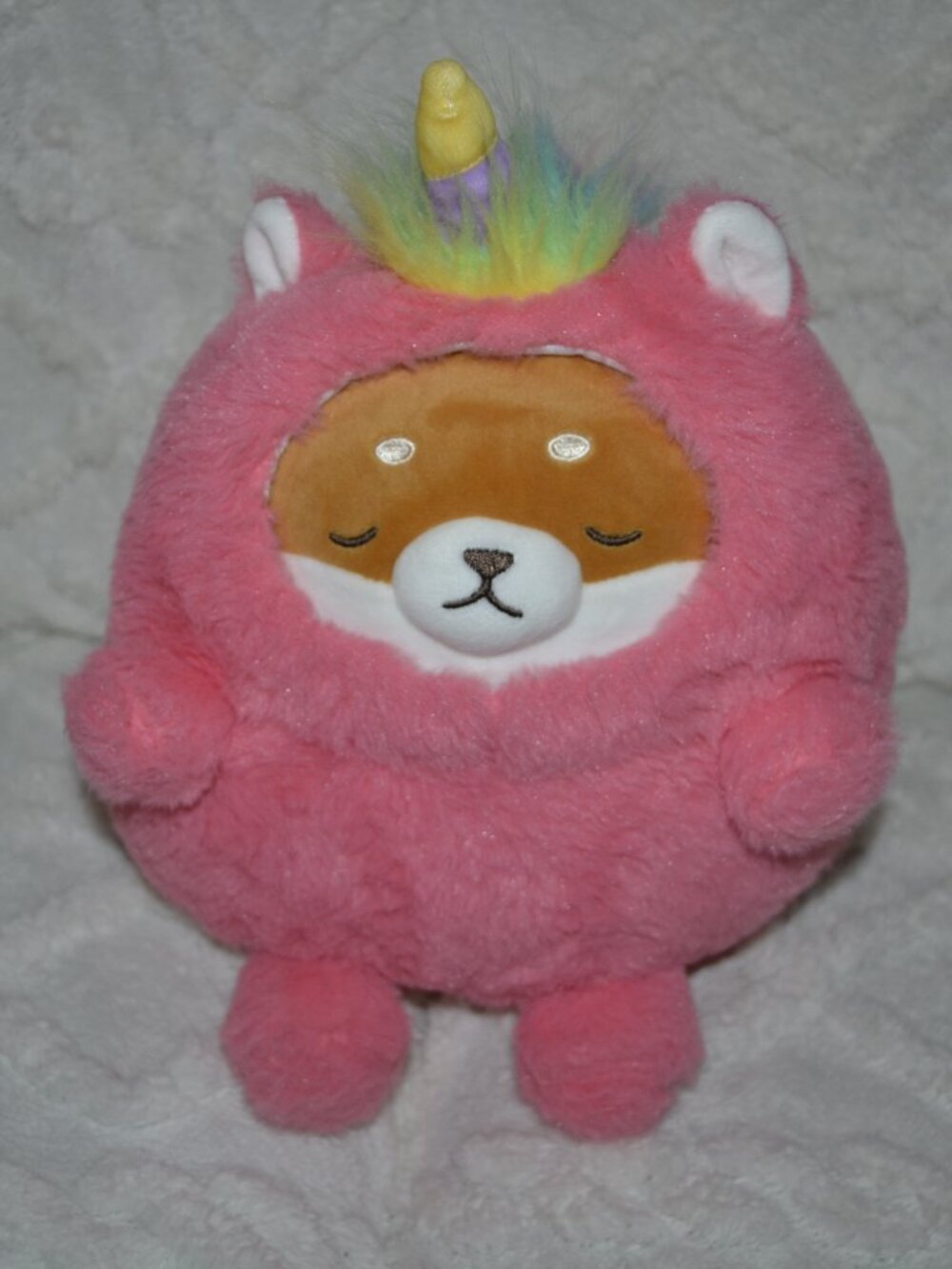 Miniso Chubby Kawaii Pink Shiba Inu Dog 8 Inch Unicorn Plush